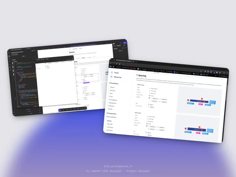 design system documentation design project by Ali Ebrahimi Kashef
